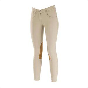 B//VERTIGO SZ 32 Melissa Women's Knee Patch Horse Riding Breeches in Tan/Beige